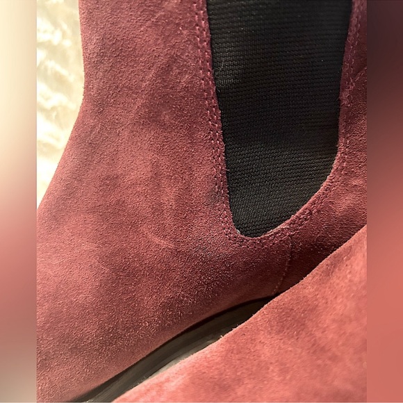 Vintage Burgundy suede knee high pull on Boots Cole Haan - Picture 6 of 10